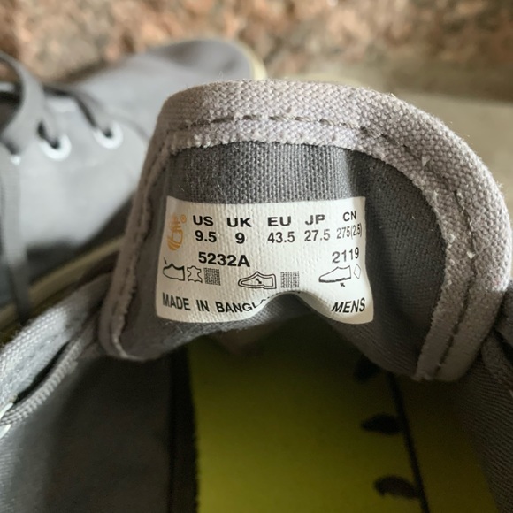 Timberland Earthkeepers Sz 9.5 Grey Canvas with Lime rubber outsole - Picture 4 of 9